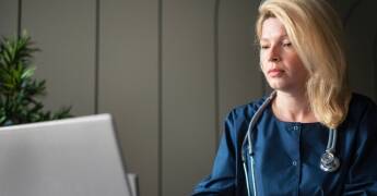 Healthcare staff using hybrid telehealth solutions